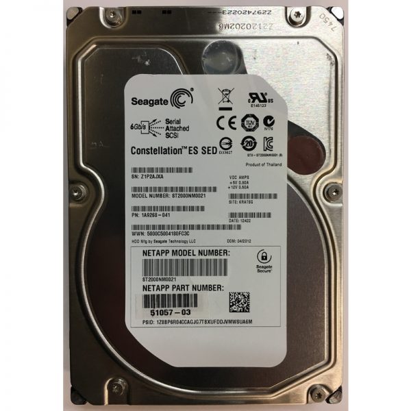 51057-03 - NetApp 2TB 7200 RPM SAS 3.5" HDD SED LSI/ NetApp