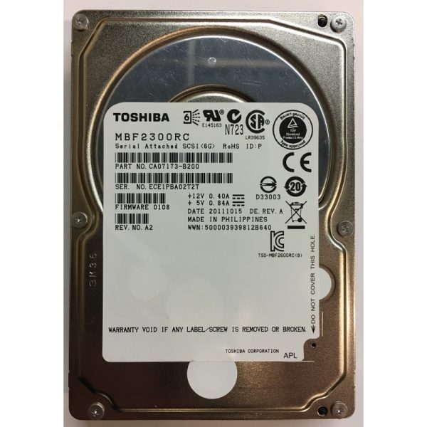 MBF2300RC - Toshiba 300GB 10K RPM SAS   2.5" HDD