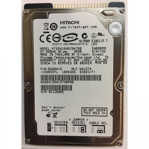 0A28415 - Hitachi 40GB 5400 RPM IDE 2.5" HDD