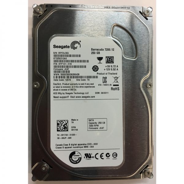 V174X - Dell 250GB 7200 RPM SATA 3.5" HDD