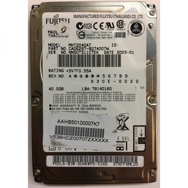 MHT2040AT - Fujitsu 40GB 4200 RPM IDE 2.5" HDD