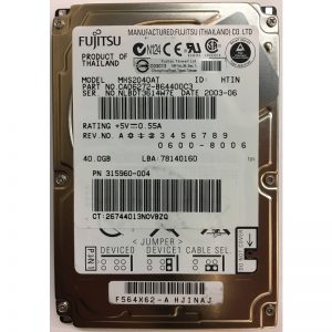 MHS2040AT - Fujitsu 40GB 4200 RPM IDE  2.5" HDD