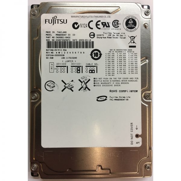 MHW2060AT - Fujitsu 60GB 4200 RPM IDE 2.5" HDD