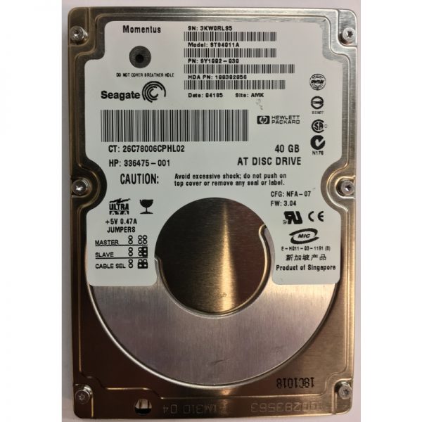 336475-001 - HP 40GB 5400 RPM IDE 2.5" HDD