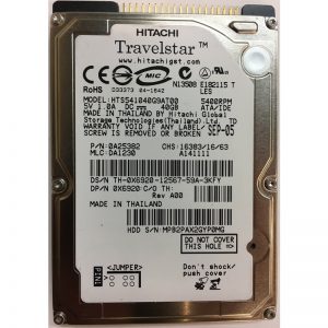 0A25382 - Hitachi 40GB 5400 RPM IDE 2.5" HDD