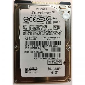HTS548060M9AT00 - Hitachi 60GB 5400 RPM IDE 2.5" HDD