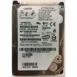 DK23FB-60 - Hitachi 60GB 5400 RPM IDE 2.5" HDD