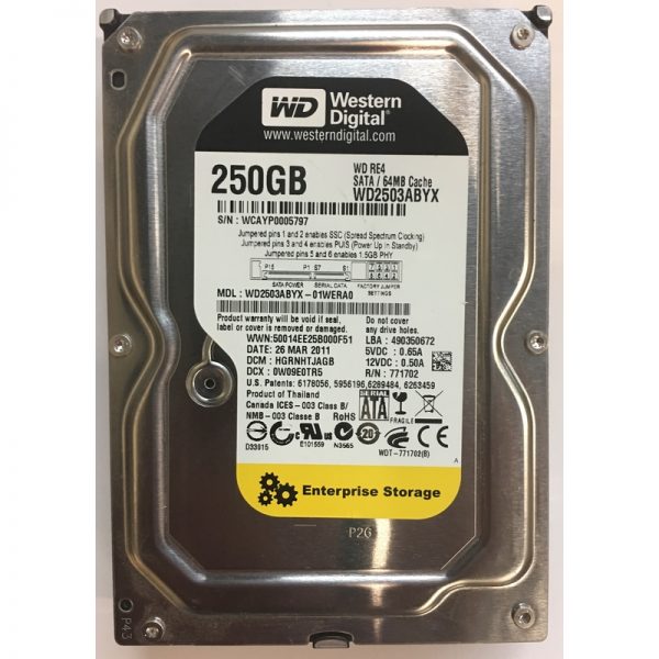 WD2503ABYX - Western Digital 250GB 7200 RPM SATA 3.5" HDD