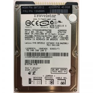 0A25961 - Hitachi 40GB 4200 RPM IDE 2.5" HDD