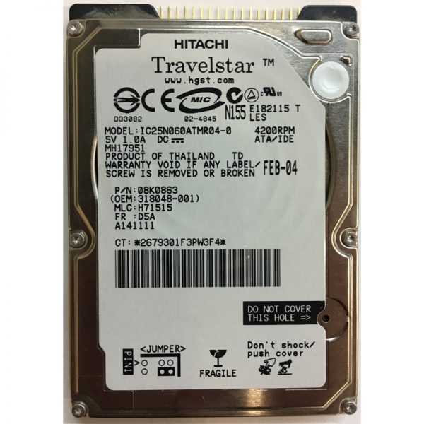 318048-001 - HP 60GB 4200 RPM IDE 2.5" HDD