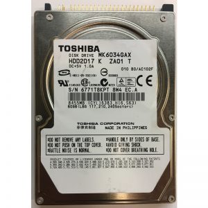 MK6034GAX - Toshiba 60GB 5400 RPM IDE 2.5" HDD