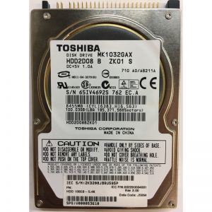 HDD2D08B - Toshiba 100GB 5400 RPM IDE 2.5" HDD