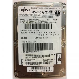 CA06272-B66400C4 - Fujitsu 40GB 4200 RPM IDE  2.5" HDD