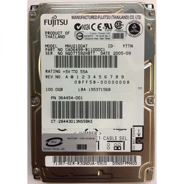 MHU2100AT - Fujitsu 100GB 4200 RPM SATA 2.5" HDD