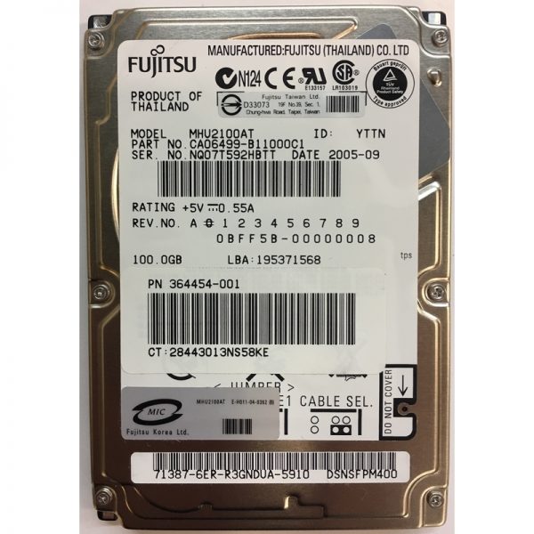 CA06499-B11000C1 - Fujitsu 100GB 4200 RPM SATA 2.5" HDD