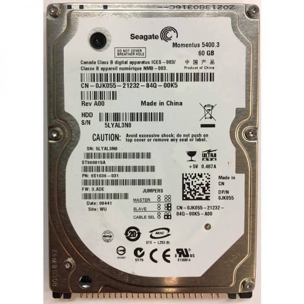 ST960815A - Seagate 60GB 5400 RPM IDE 2.5" HDD