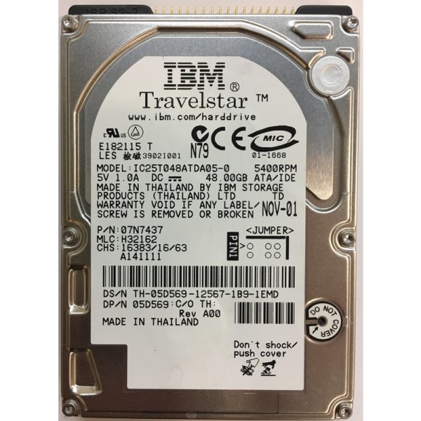 IC25T048ATDA05-0 - IBM 48GB 5400 RPM IDE 2.5" HDD