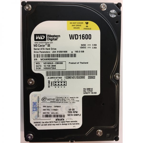 71P7297 - IBM 160GB 7200 RPM SATA 3.5" HDD