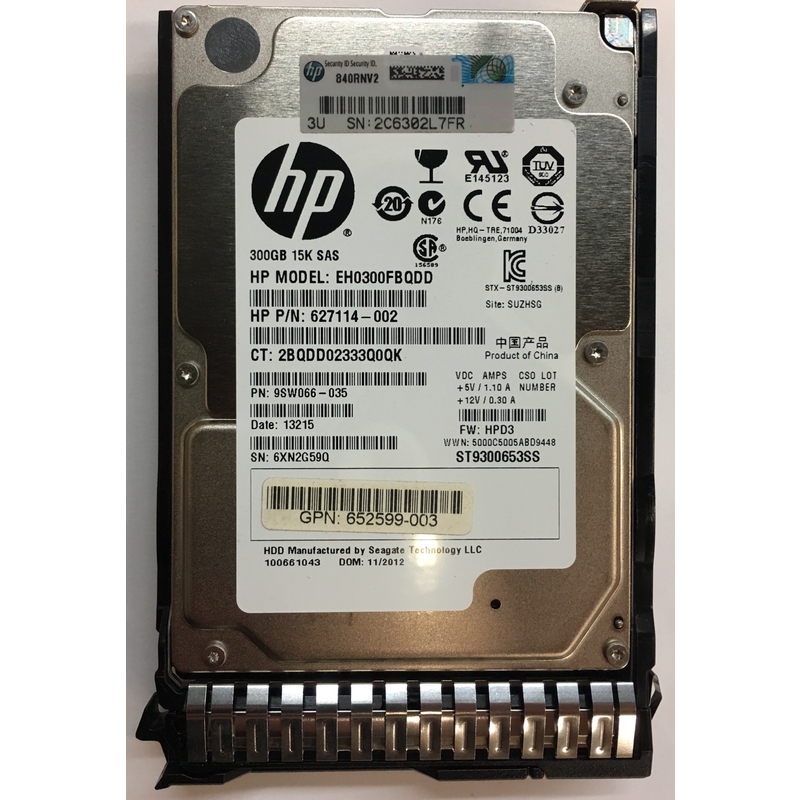 EH0300FBQDD – HP 300GB 15K RPM SAS 2.5″ HDD w/ G8/G9 tray, – Disk Drive ...