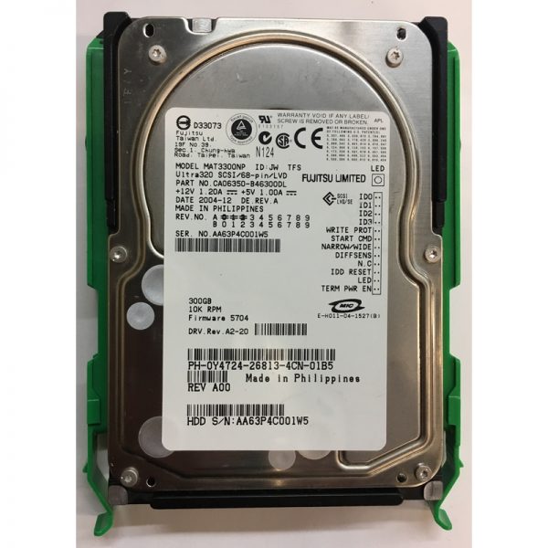 CA06350-B46300DL - Fujitsu 300GB 10K RPM SCSI 3.5" HDD U320 68 pin