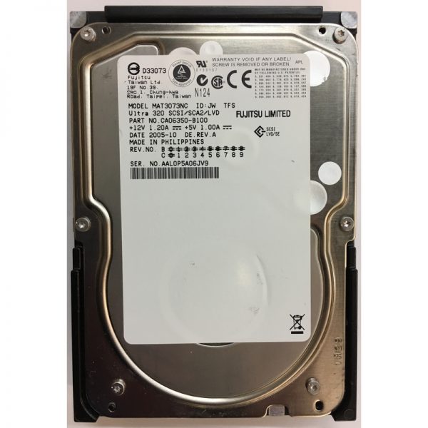 CA06350-B100 - Fujitsu 73GB 10K RPM SCSI 3.5" HDD U320 80 pin