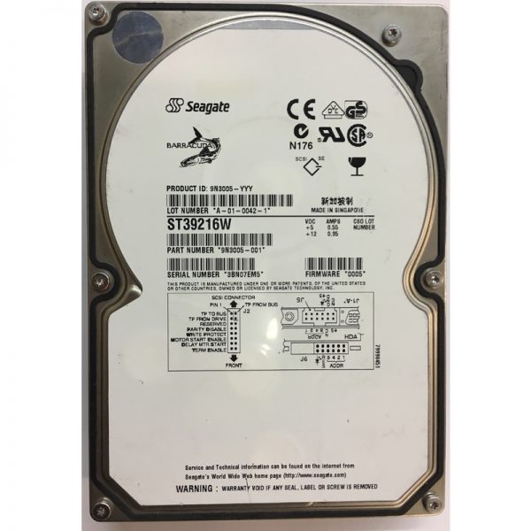 ST39216W - Seagate 9GB 7200 RPM SCSI 3.5" HDD Ultra Wide 68 pin