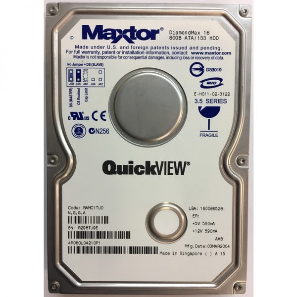 4R080L04210P1 - Maxtor 80GB 5400 RPM IDE 3.5" HDD