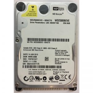 WD2500BEVE - Western Digital 250GB 7200 RPM IDE 2.5" HDD