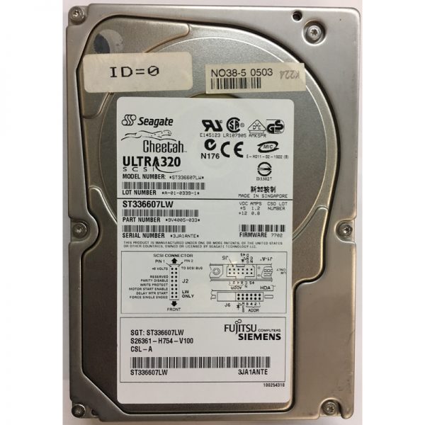 S26361-H754-V100 - Fujitsu/Siemens 36GB 15K RPM SCSI 3.5" HDD U320, 68 Pin