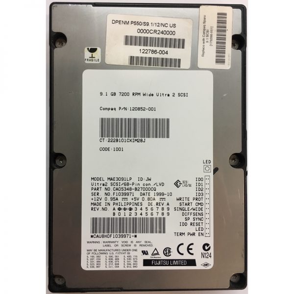 CA05348-B27000CQ - Compaq 9.1GB 7200 RPM SCSI 3.5" HDD Utra2 68 pin