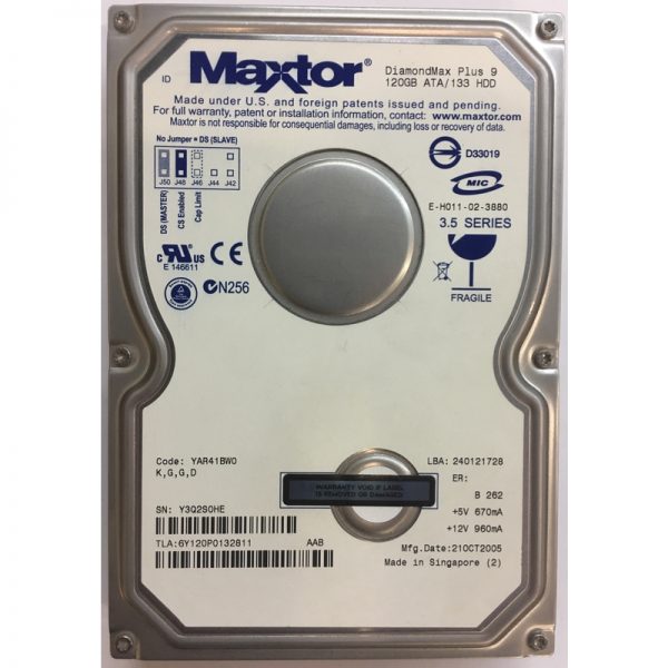 6Y120P0132811 - Maxtor 120GB 7200 RPM IDE 3.5" HDD
