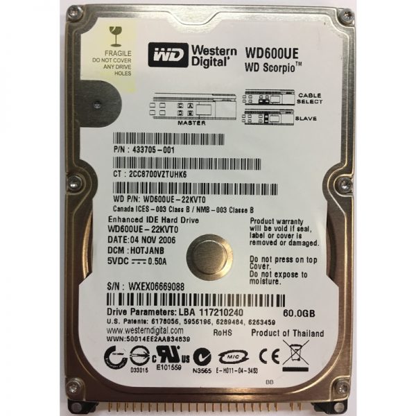 WD600UE - Western Digital 60GB 5400 RPM IDE 2.5" HDD