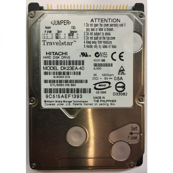 DK23EA-40 - Hitachi 40GB 4200 RPM IDE 2.5" HDD