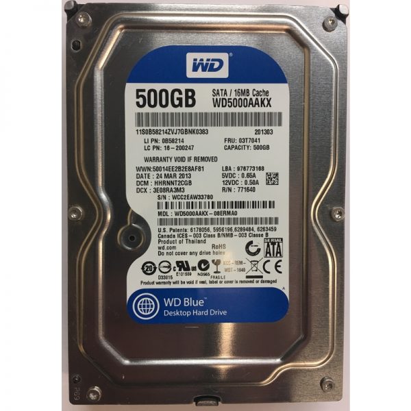 16-200247 - Lenovo 500GB 7200 RPM SATA 3.5" HDD