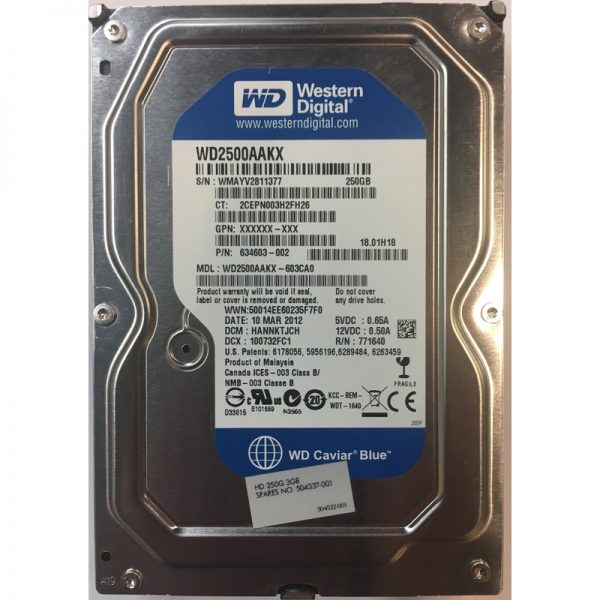 WD2500AAKX-603CA0 - Western Digital 250GB 7200 RPM SATA 3.5" HDD