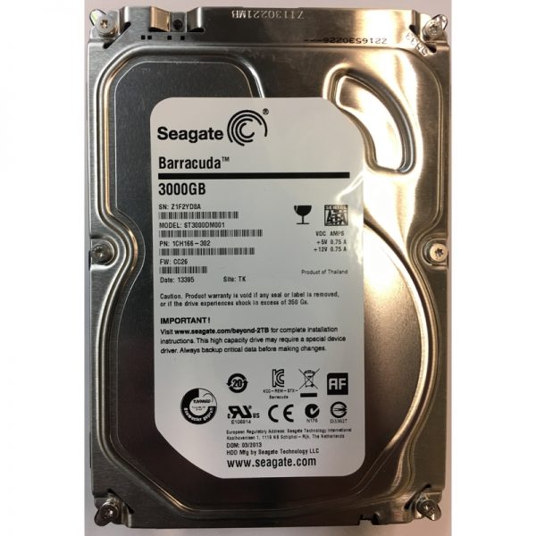 1CH166-302 - Seagate 3TB 7200 RPM SATA 3.5" HDD