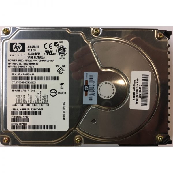 8B036L002183E - HP 36GB 10K RPM SCSI 3.5" HDD U320, 68 pin