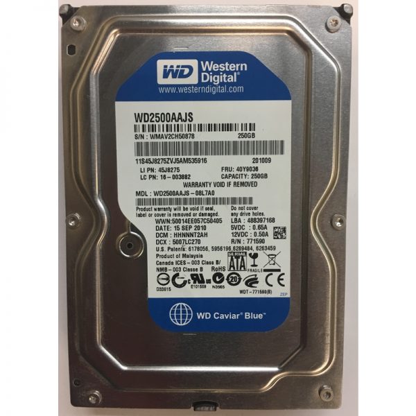 45J8275 - Lenovo 250GB 7200 RPM SATA 3.5" HDD