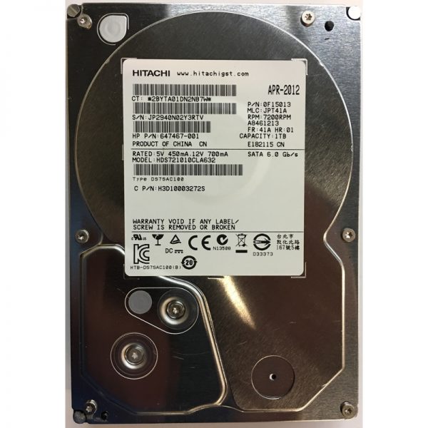 0F15013 - HP 1TB 7200 RPM SATA 3.5" HDD