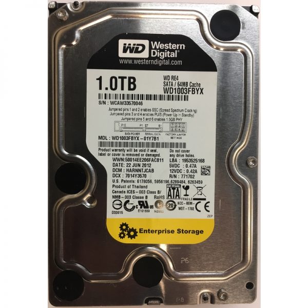 WD1003FBYX-01Y7B1 - Western Digital 1TB 7200 RPM SATA 3.5" HDD