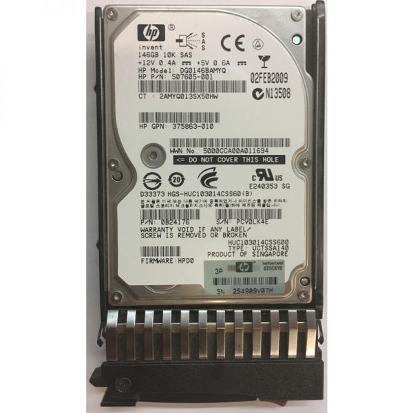 0B24176 - HP 146GB 10K RPM SAS 2.5" HDD w/ tray