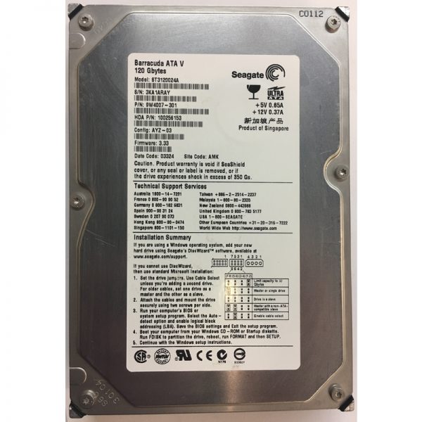 ST3120024A - Seagate 120GB 7200 RPM IDE 3.5" HDD