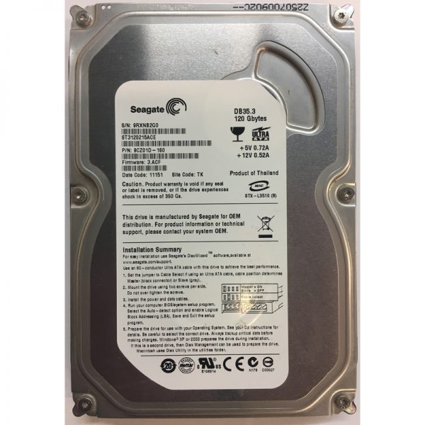 9CZ01D-160 - Seagate 120GB 7200 RPM IDE 3.5" HDD