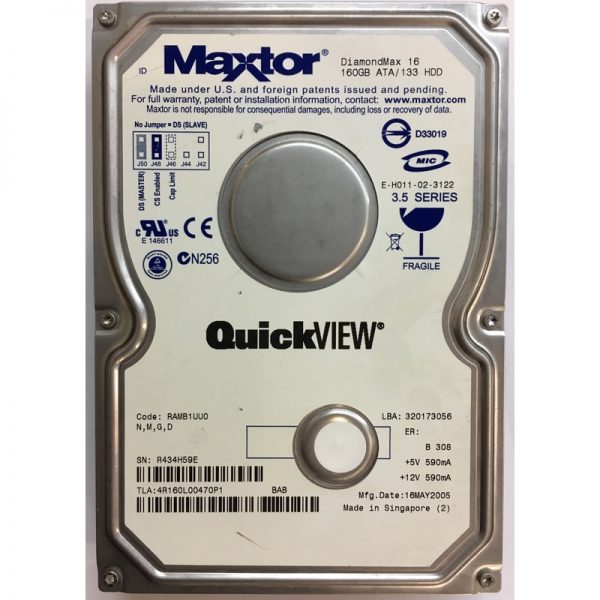 4R160L00470P1 - Maxtor 160GB 5400 RPM IDE 3.5" HDD