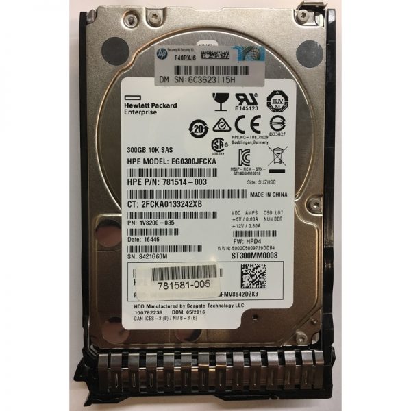 EG0300JFCKA - HP 300GB 10K RPM SAS 2.5" HDD w/ tray