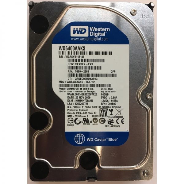 WD6400AAKS-65A7B2 - Western Digital 640GB 7200 RPM SATA 3.5" HDD