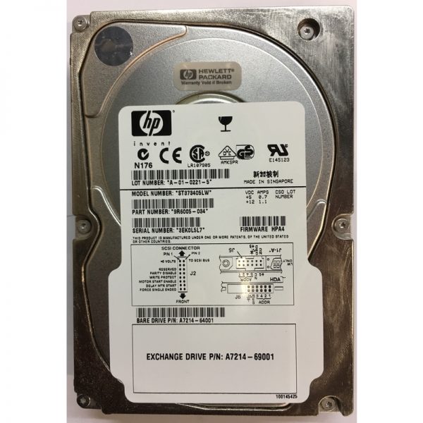 9R6005-034 - HP 73GB 10K RPM SCSI 3.5" HDD U160 68 pin