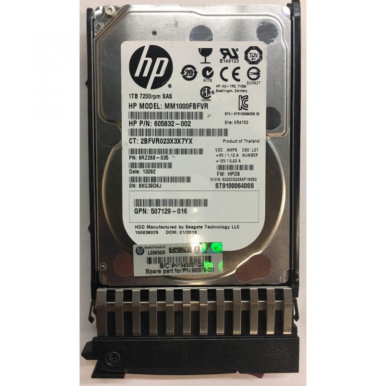 Disco rigido originale Dell 9RZ268-150 1TB 7200 RPM 6G SAS SFF 2,5