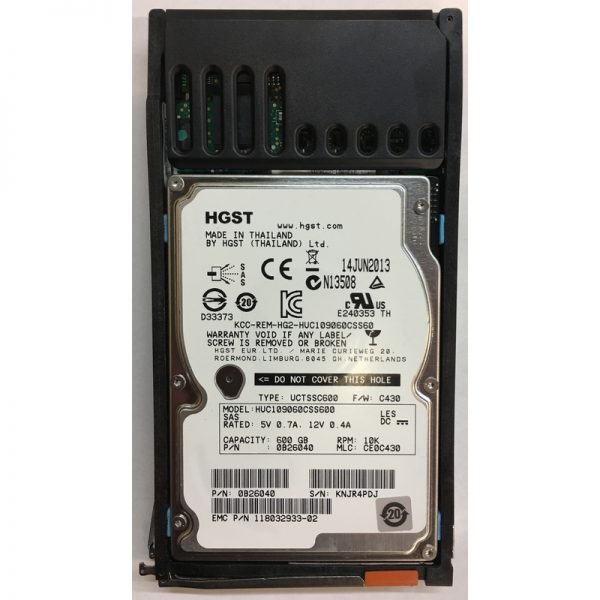 118032933-02 - EMC 600GB 10K RPM SAS 2.5" HDD for VMAX 10K, 20K, 40K series systems