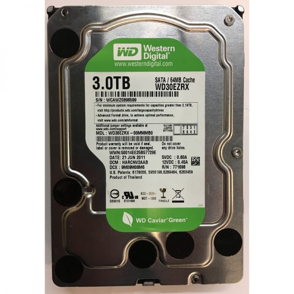 WD30EZRX - Western Digital 3TB 5400 RPM SATA 3.5" HDD